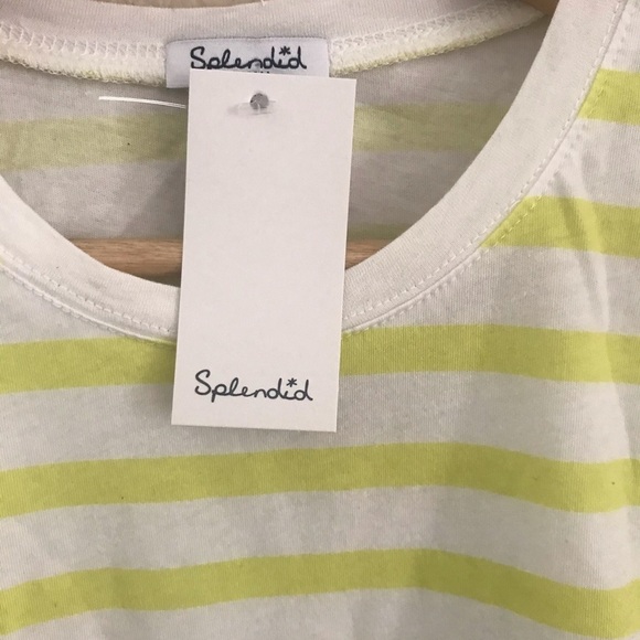 Splendid Small Lime Green Stripe Cropped Tee - Picture 2 of 4